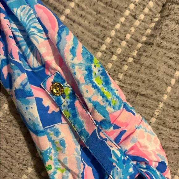 Lilly Pulitzer Blue and Pink Floral Swim Coverup - Picture 4 of 4